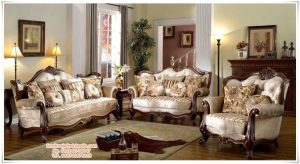Sofa Ruang Tamu Jati Mewah Natural